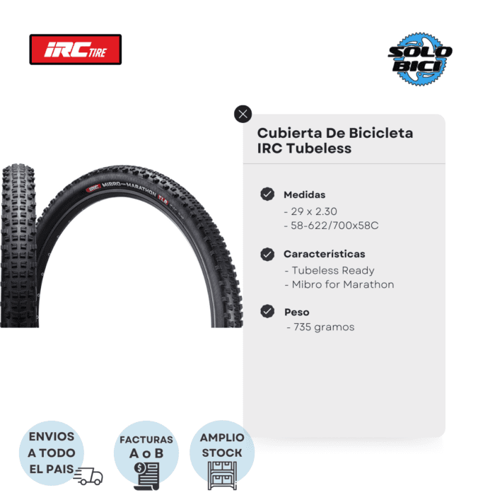 Cubierta De Mtb Irc Mibro For Marathon 29 X 2.30 - Imagen 3