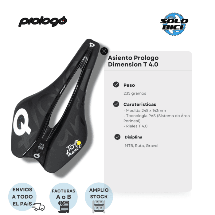 Asiento Prologo Dimension Tour De France Antiprostatico T 4.0 - Imagen 3