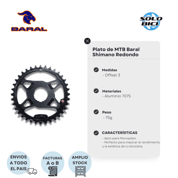 Plato De Mtb Baral Direct Mount Shimano - Imagen 3