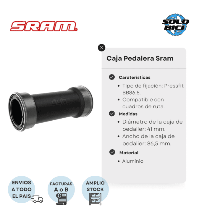 Caja Pedalera Sram Dub Pressfit 86.5mm - Imagen 3