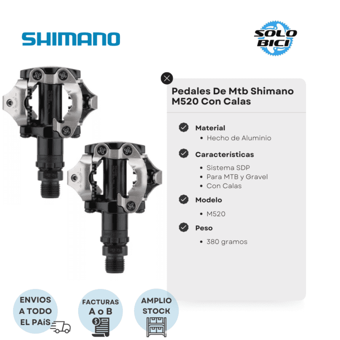 Pedales De Mtb Shimano M520 Con Calas - Imagen 2