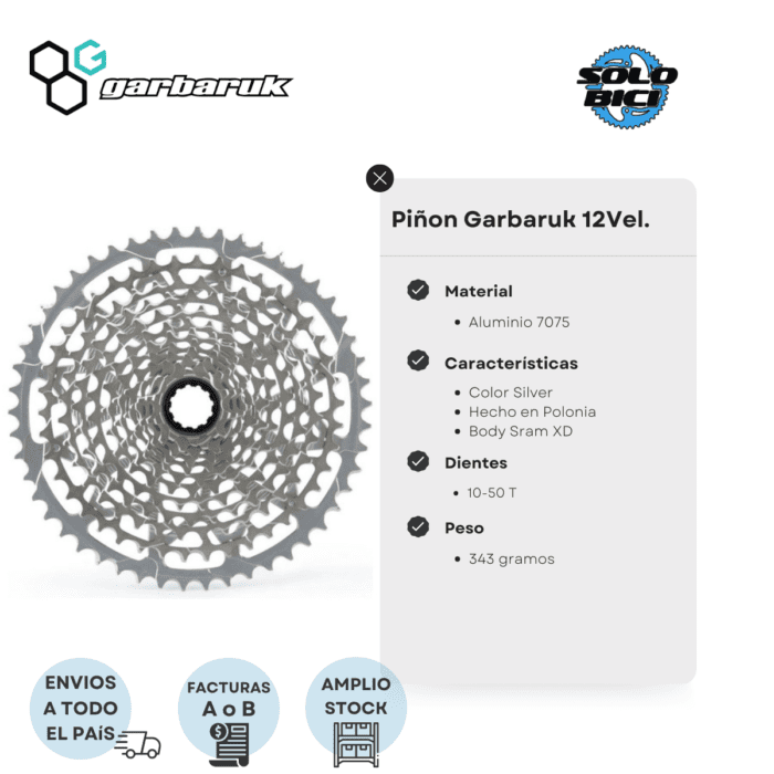 Piñon Garbaruk 12 Velocidades Sram Xd (10-50t) Silver - Imagen 4