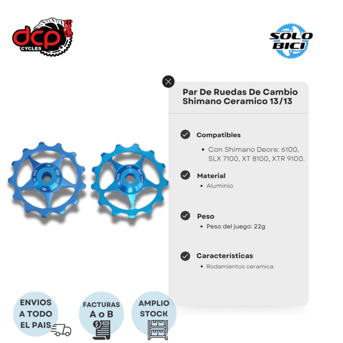 Par De Ruedas De Cambio Dcp Para Shimano 13/13t - Imagen 5