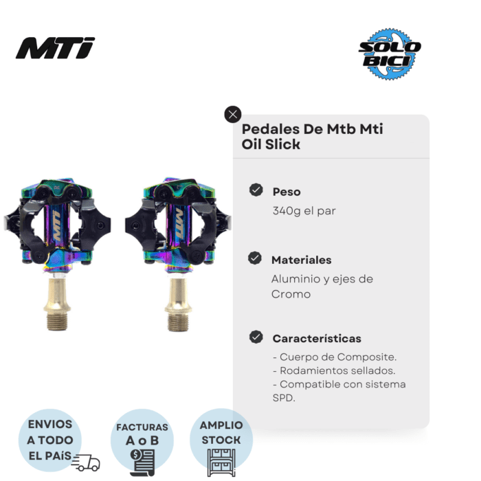 Pedales De Mtb Mti Oilslick Composite - Imagen 2