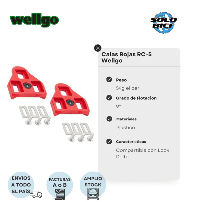 Calas Rojas Wellgo Rc-5 Look Delta 9° - Imagen 2