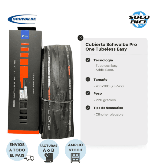 Clincher Schwalbe Pro One 700x28 Tubeless Easy - Imagen 3