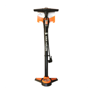 Inflador De Pie Van Halen Doble Válvula Con Manómetro