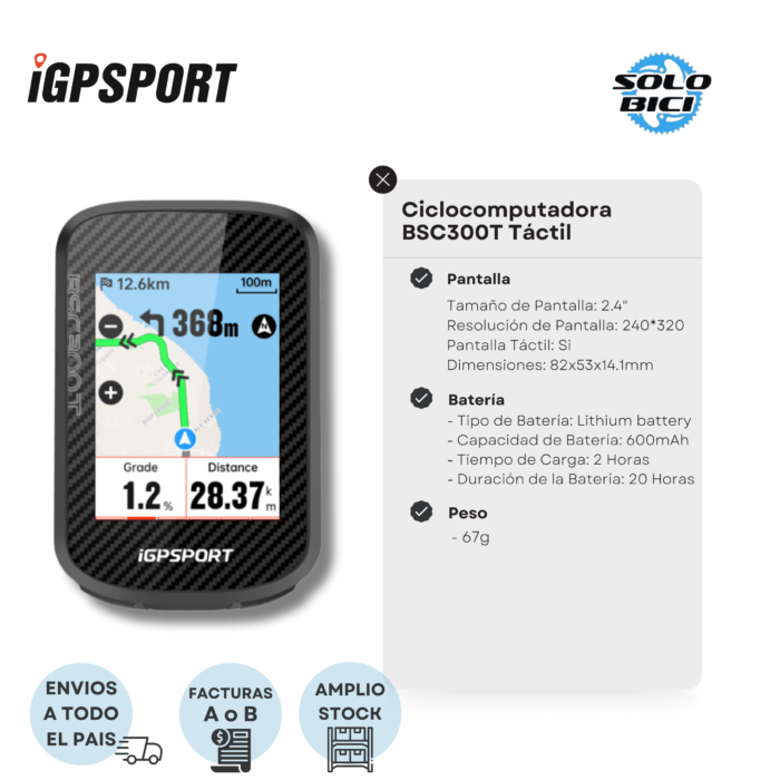 Ciclocomputadora Igpsport Bsc300t Táctil - Imagen 3