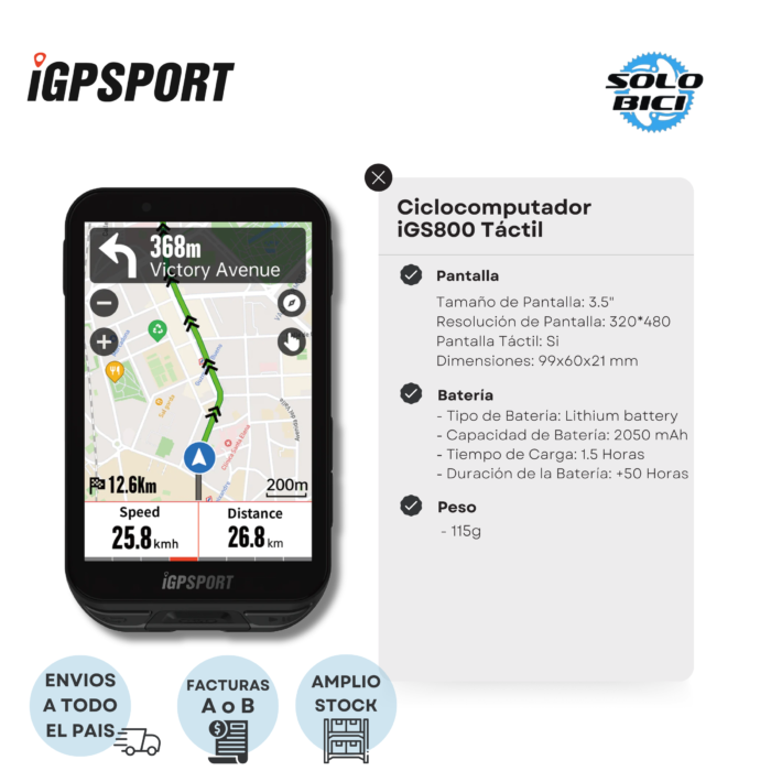 Ciclocomputadora Igpsport Igs800 Táctil - Imagen 3