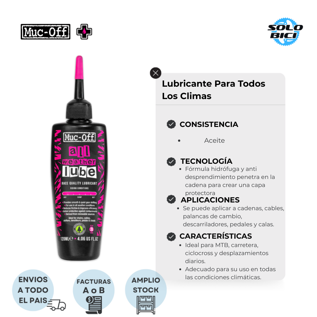 Lubricante Cadena All Weather Lube Muc-off 120 mL - Imagen 3