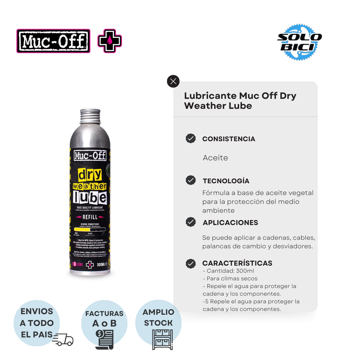 Lubricante Muc Off Dry Weather Lube 300ml - Imagen 2