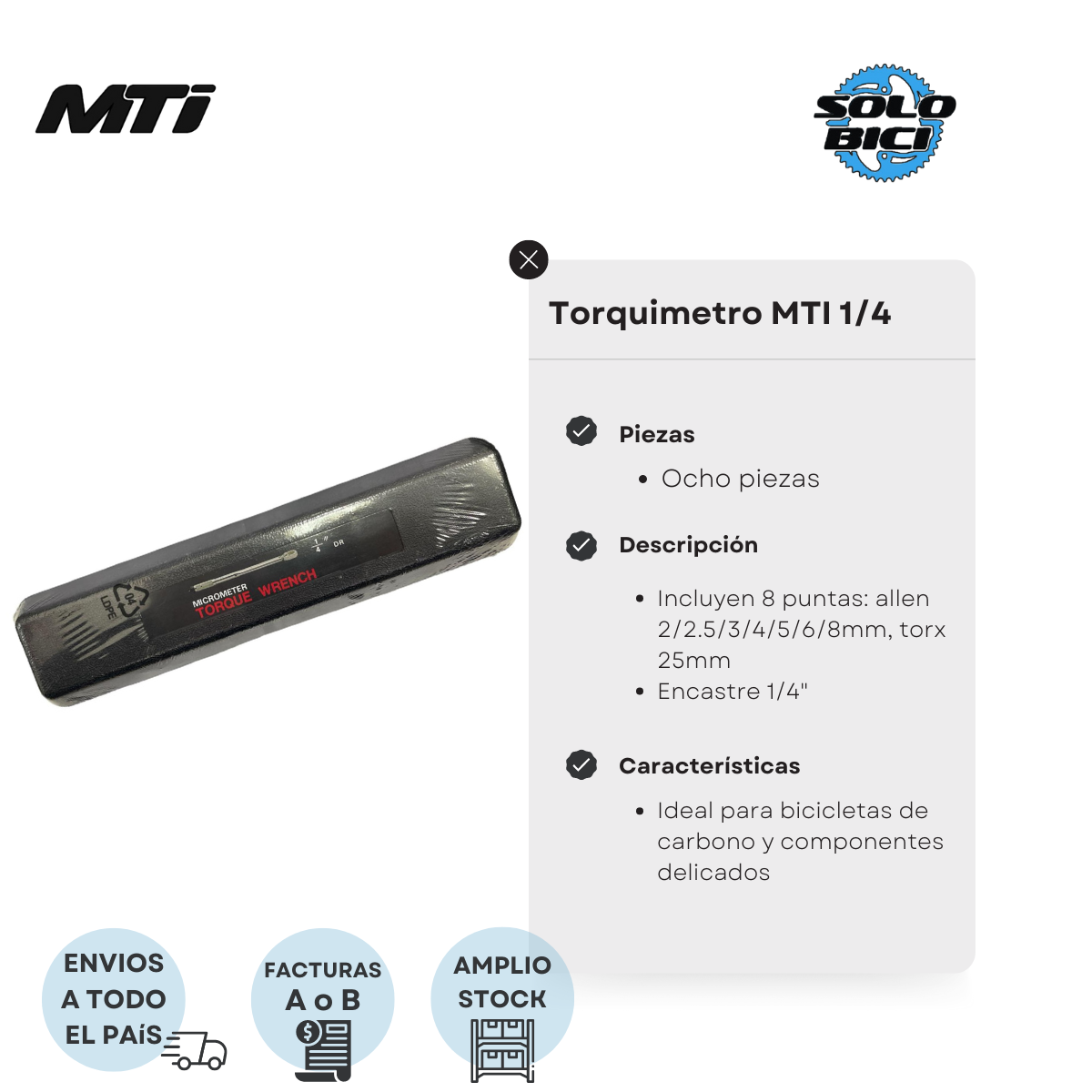 Torquimetro Para Bicicleta Mti 1/4 (8 Piezas) - Imagen 2