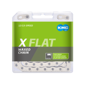 Cadena De Bicicleta Kmc Flat Silver 126 Eslabones 12/13 Velocidades